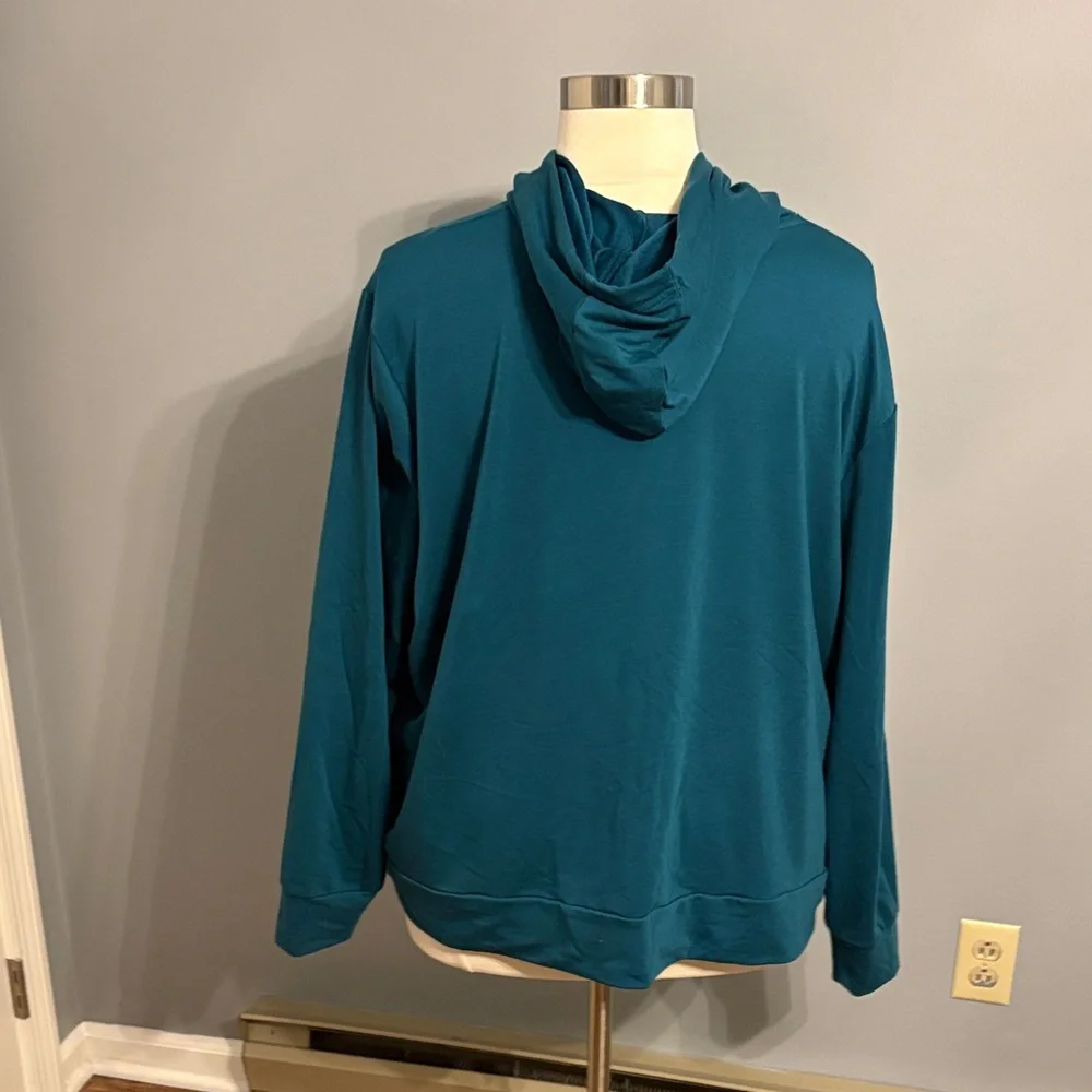Under Armour Teal Hoodie with White Drawstrings - Picture 6 of 6